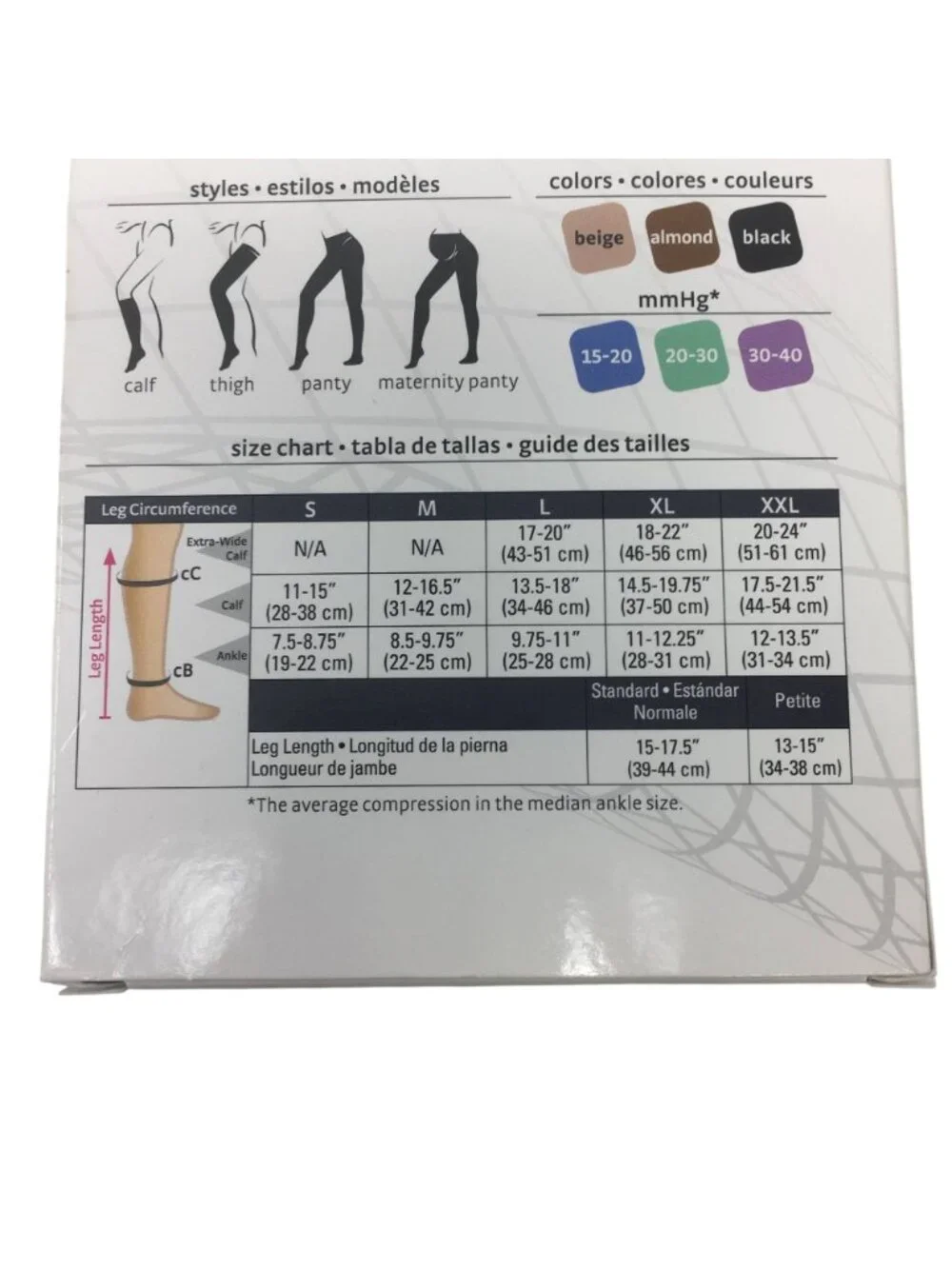 Duomed Advantage 20-30 mmHg Compression Stockings Beige Open Toe Medium NWOT